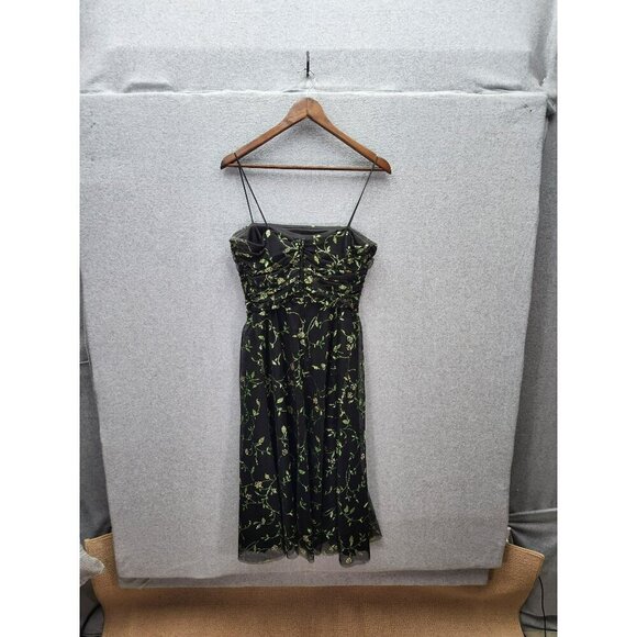 Jessica Howard Womens Black & Green Floral Dress Size 12 Polyester Spaghetti Str - Picture 5 of 5